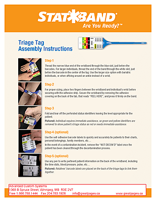 ZEBRA ZEB-SBTRIAGE Wristband PET 3 x 17.5in;Statband Triage
