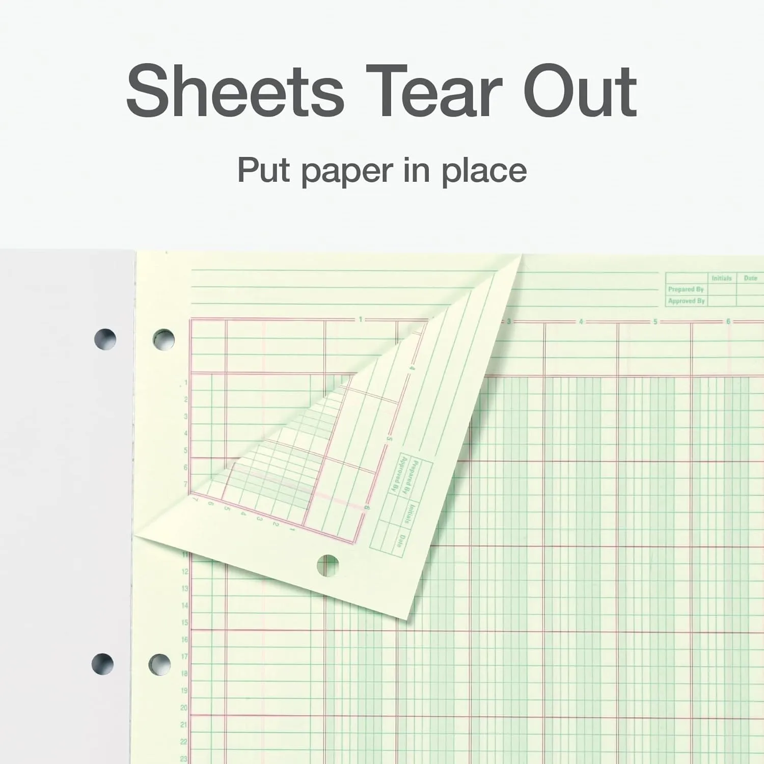 Adams Analysis Pad, 8 1/2" x 11", 100 Pages (50 Sheets), 6 Columns, Green