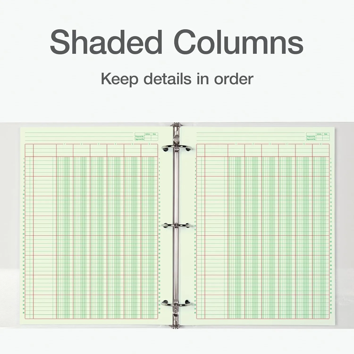 Adams Analysis Pad, 8 1/2" x 11", 100 Pages (50 Sheets), 6 Columns, Green