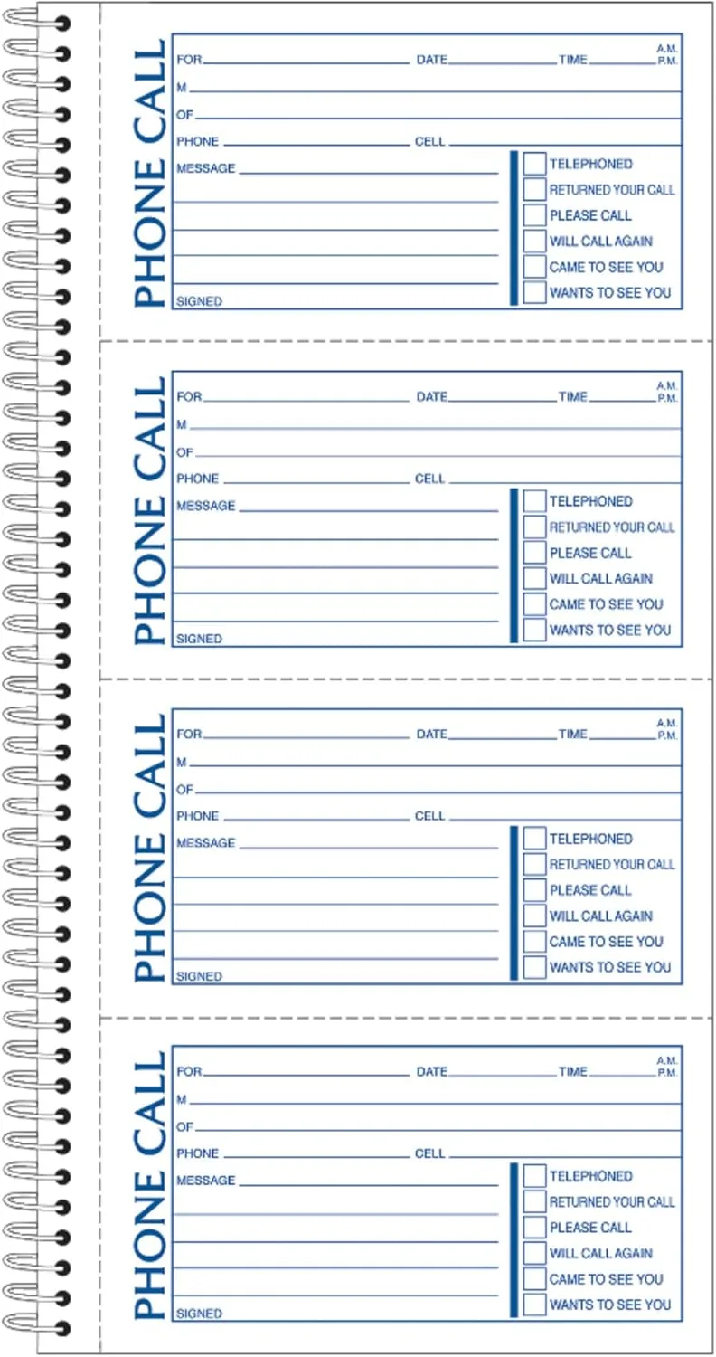Adams Message Book/Phone Call, Carbonless Duplicate, 5.50 x 11 Inches, 5 Pack