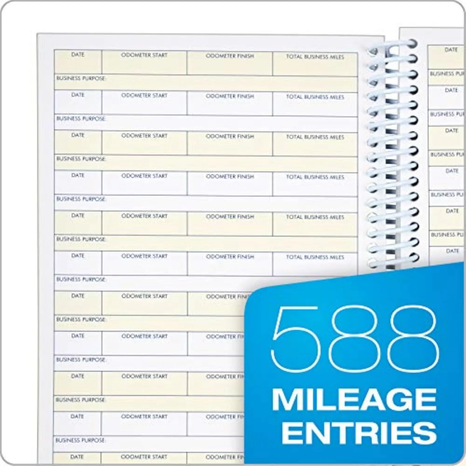 Adams Vehicle Mileage & Expense Journal, 5-1/4" x 8-1/2", Spiral, 588 Entries