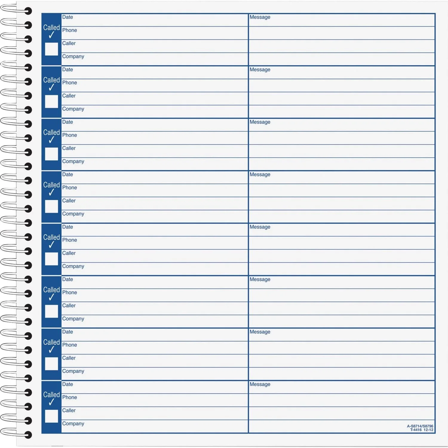 Adams Voice Mail Log Book, 8.5 x 8.25 in, 480 Messages, 2-Pack