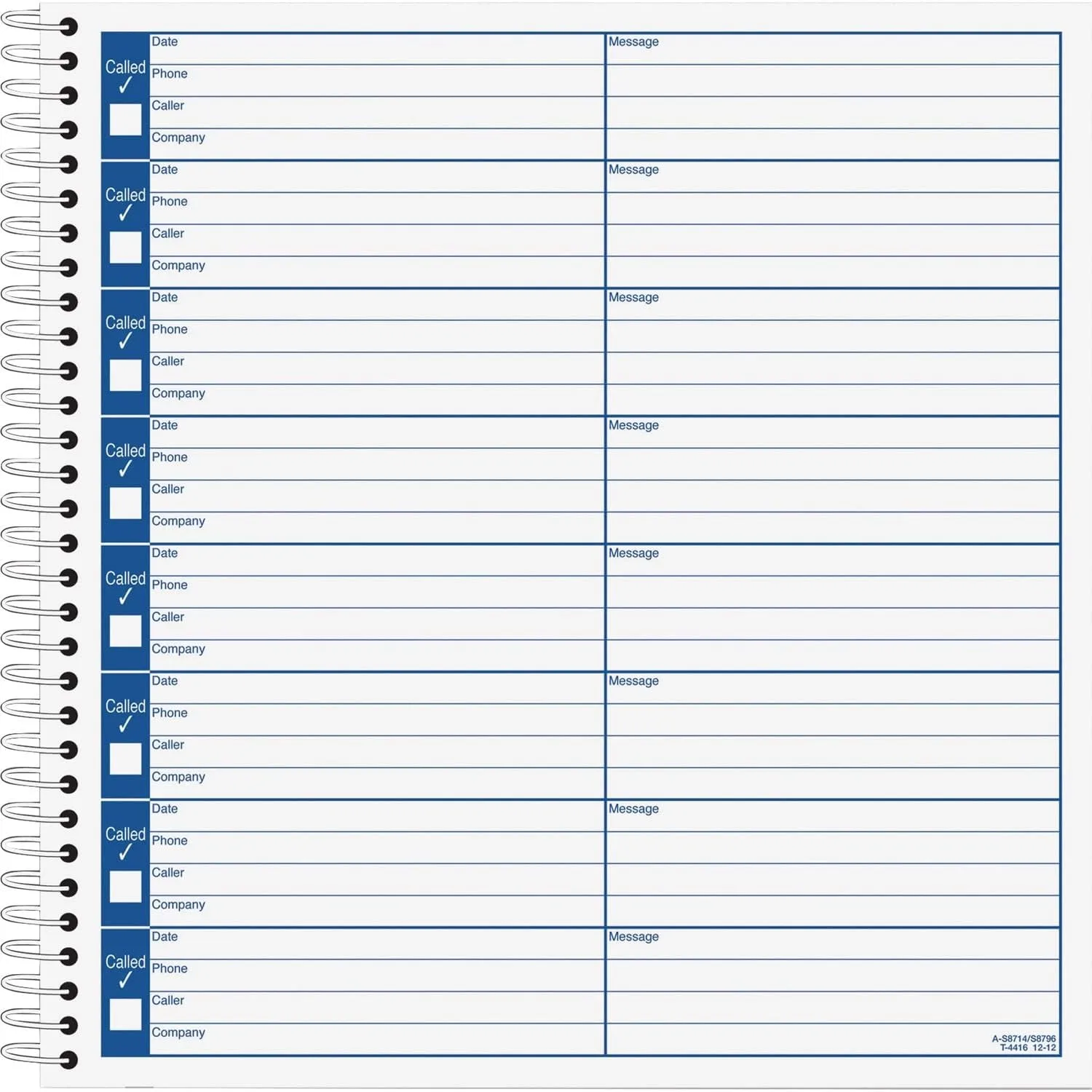 Adams Voice Mail Log Book, 8.5 x 8.25 in, 480 Messages, 2-Pack