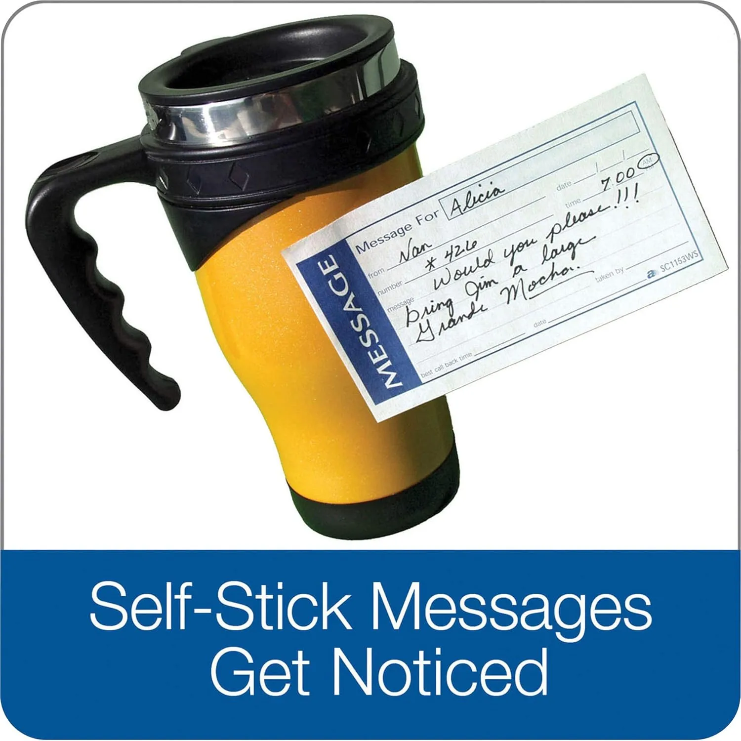 Adams Write 'N Stick Message Pad, 2-Part Carbonless, Blue, 5.25 x 11, 200 Sets