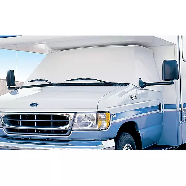 ADCO 2407 White Class C Ford 1997-2008 Windshield Cover (RV Motorhome with Mirror Cutouts)