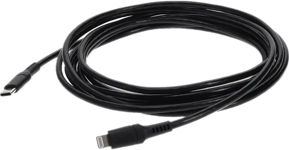 AddOn 2.0m (6.6ft) USB 3.1 Type (C) Male to Lightning Male Sync and Charge Black Cable