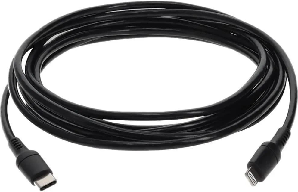 AddOn 2.0m (6.6ft) USB 3.1 Type (C) Male to Lightning Male Sync and Charge Black Cable