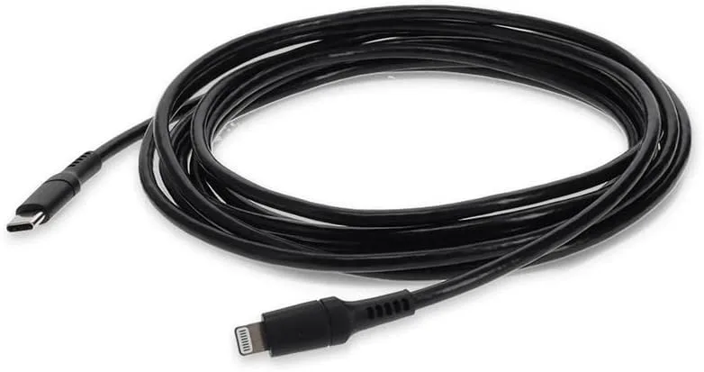 AddOn 1.0m (3.3ft) USB 3.1 Type (C) Male to Lightning Male Sync and Charge Black Cable