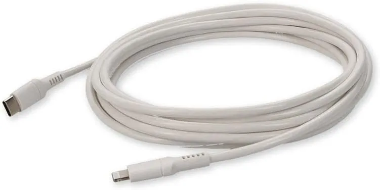 AddOn 2.0m (6.6ft) USB 3.1 Type (C) Male to Lightning Male Sync and Charge White Cable