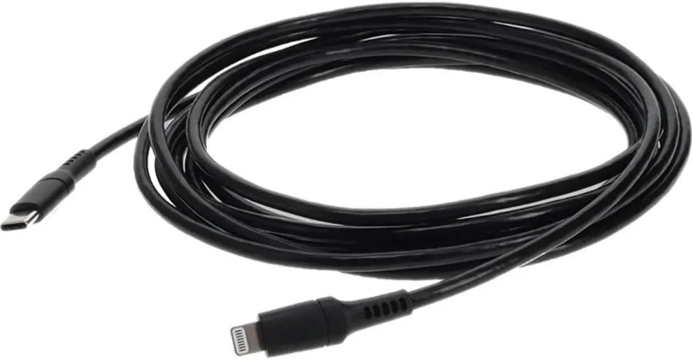 AddOn 3.0m (9.8ft) USB 3.1 Type (C) Male to Lightning Male Sync and Charge Black Cable