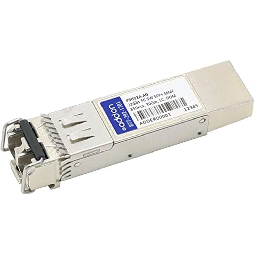 AddOn HP P9H32A Compatible TAA Compliant 32Gbs Fibre Channel SW SFP+ Transceiver (MMF, 850nm, 300m, LC, DOM)