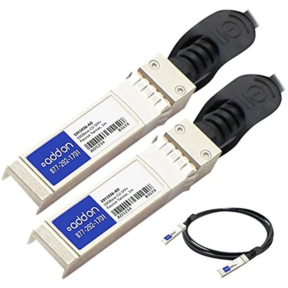 Add on IBM 59Y1936 Compatible TAA Compliant 10GBase-CU SFP+ to SFP+ Direct Attach Cable (Passive Twinax, 1m)
