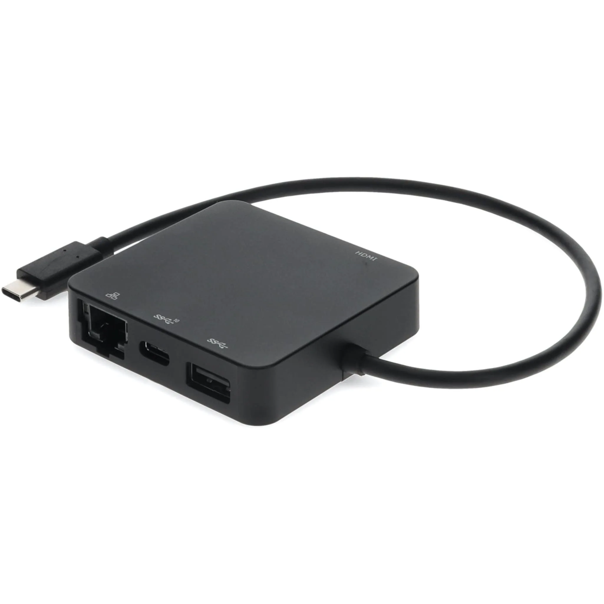 ADDON USB-C MALE TO USB 3.1 (C), HDMI 4K, USB 3.1 GEN 2 (A), AND RJ-45 TRAVEL DO