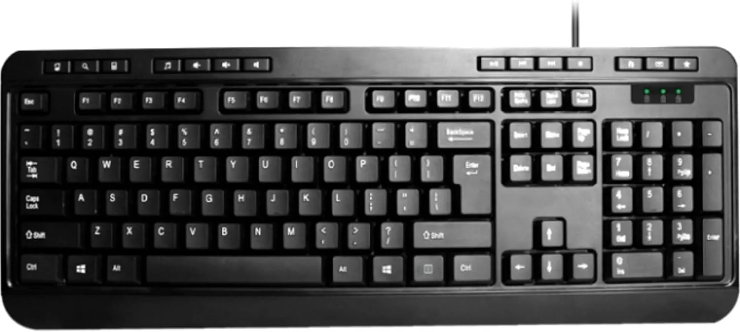 Adesso AKB-132PB Multimedia Desktop Keyboard, Black