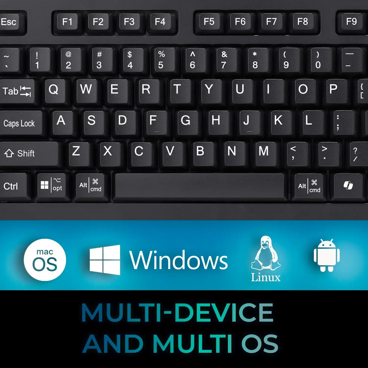 EasyTouch 445 Multi-Channel Wired Touchpad Keyboard, Black (AKB-445UB)