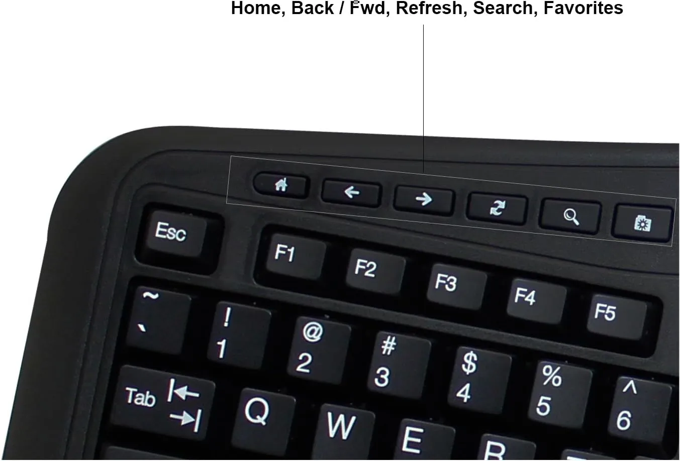 AKB-450UB - Ergonomic Keyboard with Built-in Touchpad, Wired, Multimedia Hotkeys, Split Keys Design