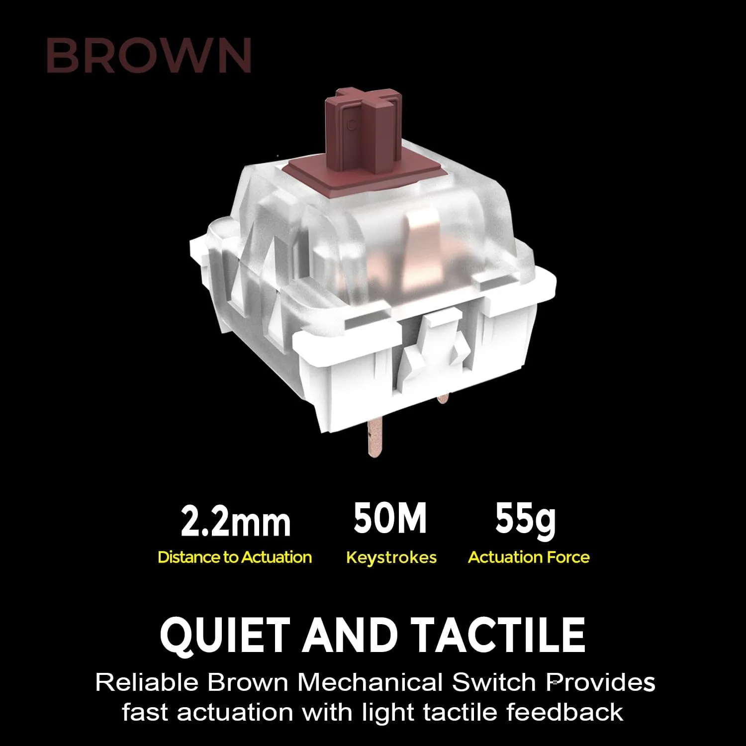 AKB-680UW Mechanical Keyboard with Copilot AI Hotkey - Brown Switch, Multi-OS Compatible | Enhanced Productivity