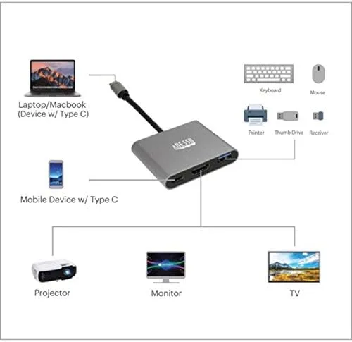 ADESSO AUH-4010 USB-C Docking Station - 4K HDMI, 100W PD