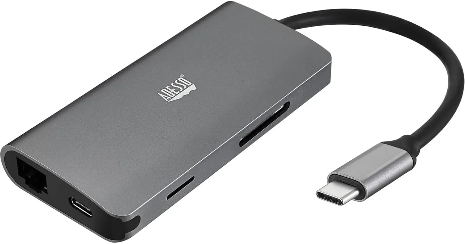 USB C Docking Station Multiport Adapter Type C Hub HDMI Support 4K, RJ45 Ethernet Port, 100W PD Charging, 3*USB