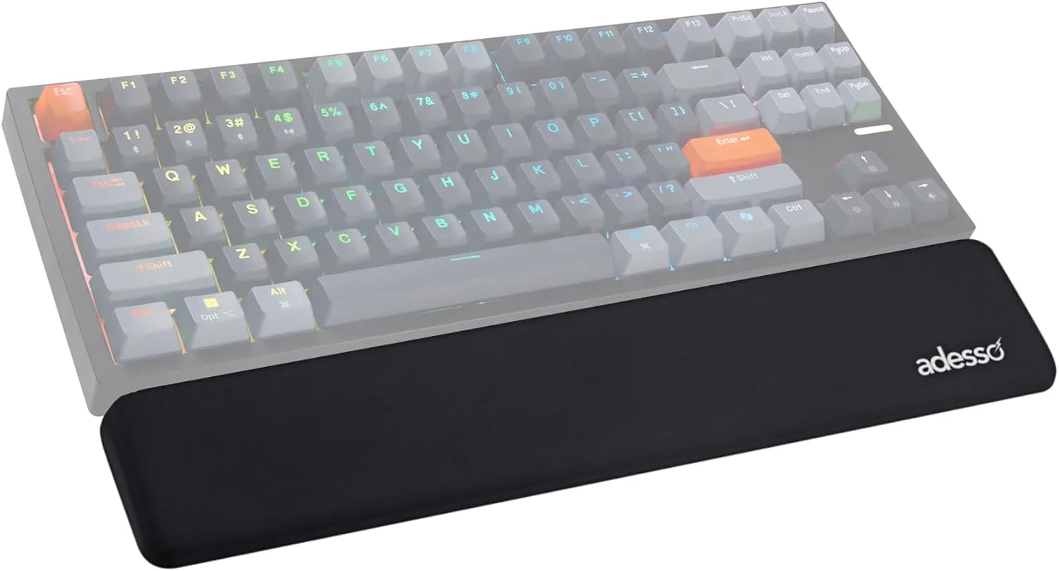 ADESSO Keyboard Wrist Rest Ergonomic Memory Foam Support Pad for Office Gaming