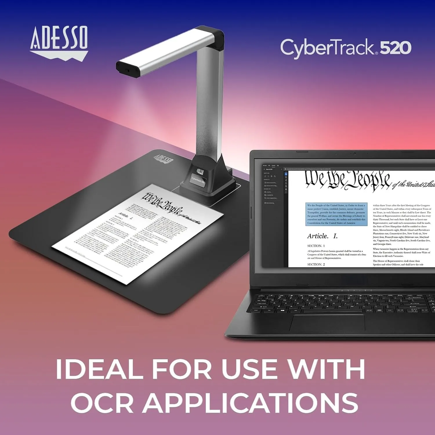5 Megapixel Document Camera for Teacher Scanner with Multi-Language OCR Text Recognition Real-time Projection