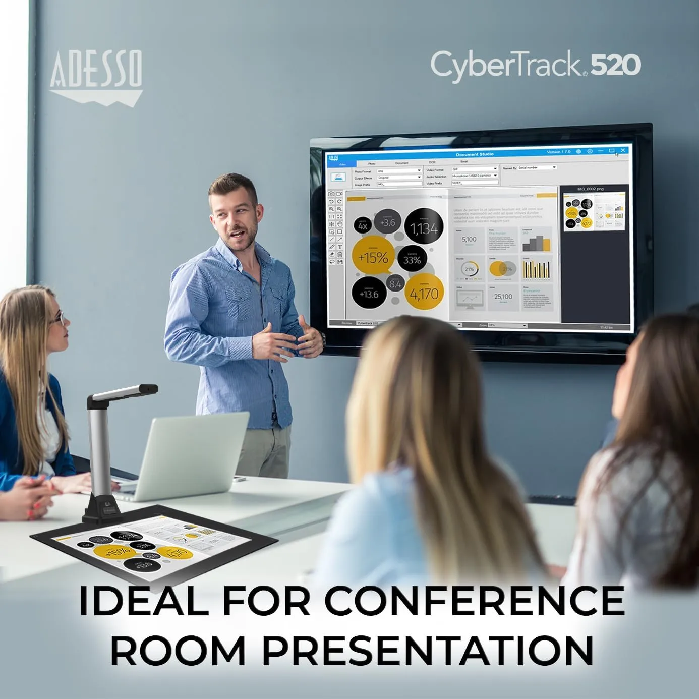 5 Megapixel Document Camera for Teacher Scanner with Multi-Language OCR Text Recognition Real-time Projection