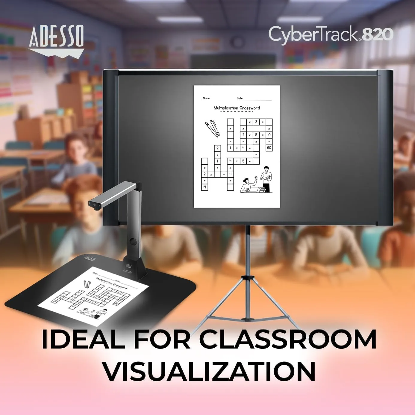 4K 8.0 Megapixel Document Camera Classroom Projector for Teachers Video Recording, Photo Capture, OCR Text Recognition