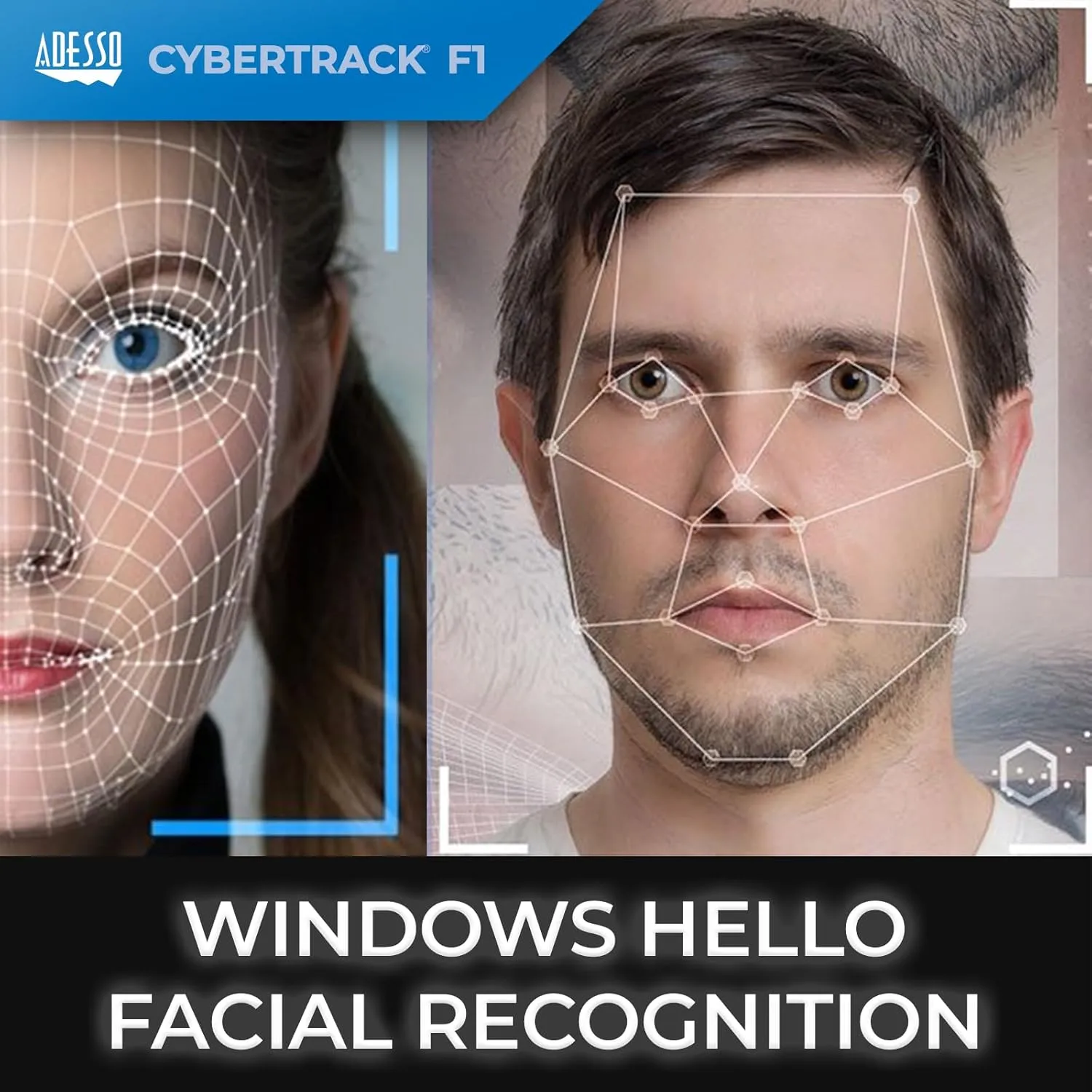 CyberTrack F1 1080P HD Fixed Focus USB Windows Hello Webcam