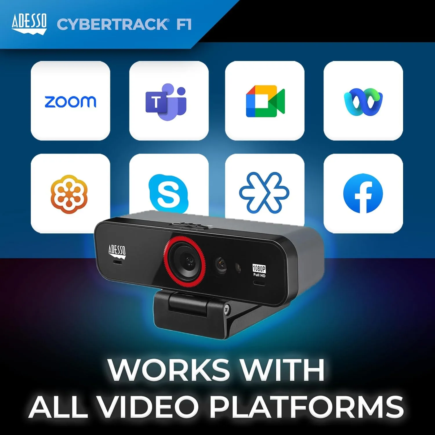 CyberTrack F1 1080P HD Fixed Focus USB Windows Hello Webcam