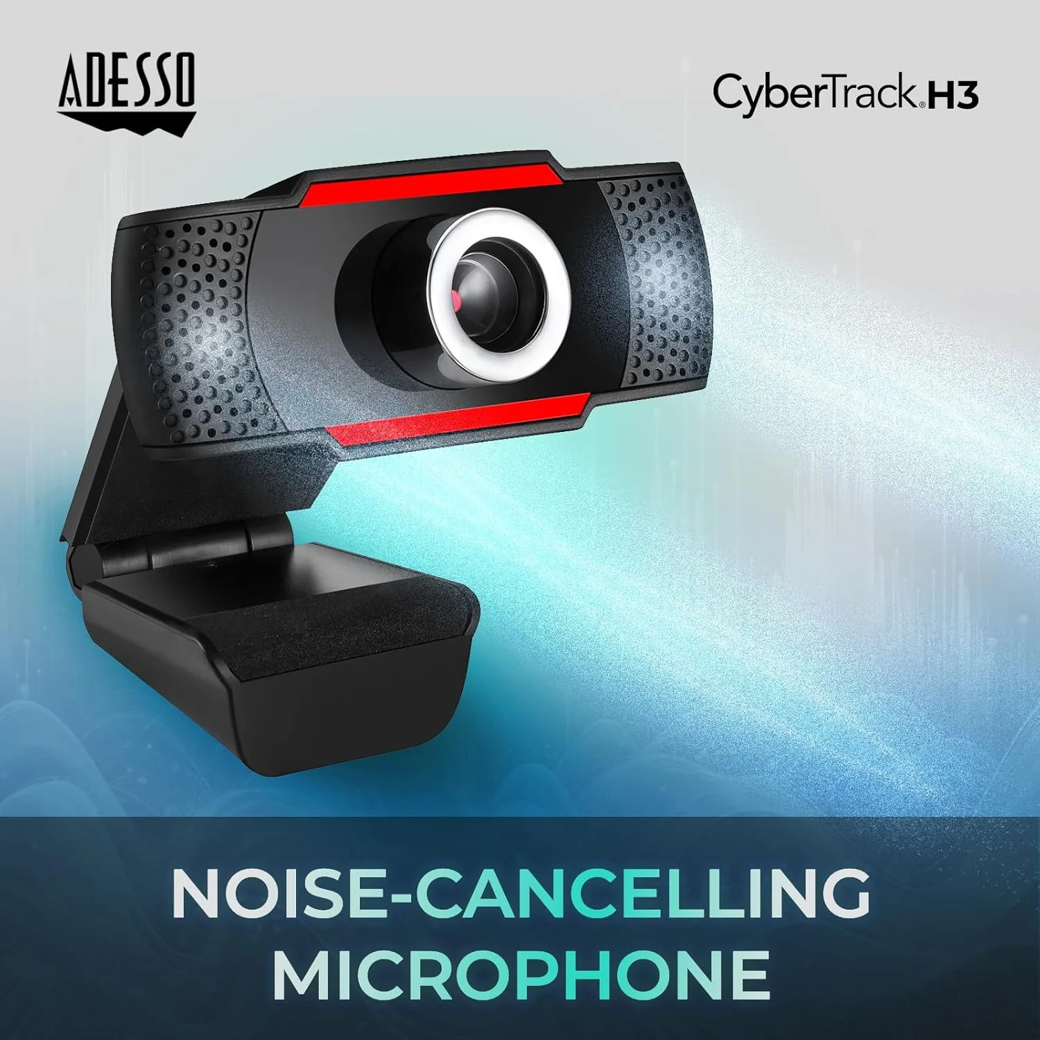 Adesso CyberTrack H3 Webcam, 2-3/16inH x 2-3/16inW x 2inD, AEOCYBERTRCKH3