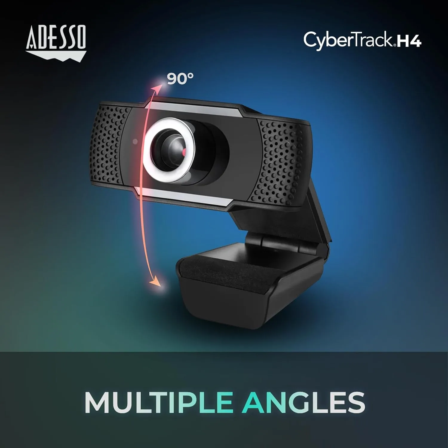 CyberTrack H4 Webcam 1080P HD USB Webcam with Built-in Microphone, Black