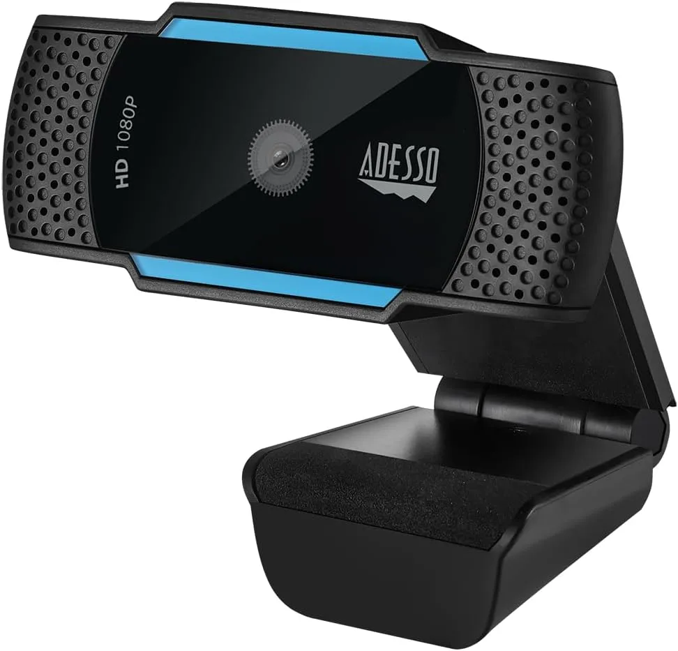 CyberTrack H5-TAA 1080P HD Auto Focus Webcam with Built-in Dual Microphone, Tripod Mount and Privacy Shutter Cover TAA Compliant