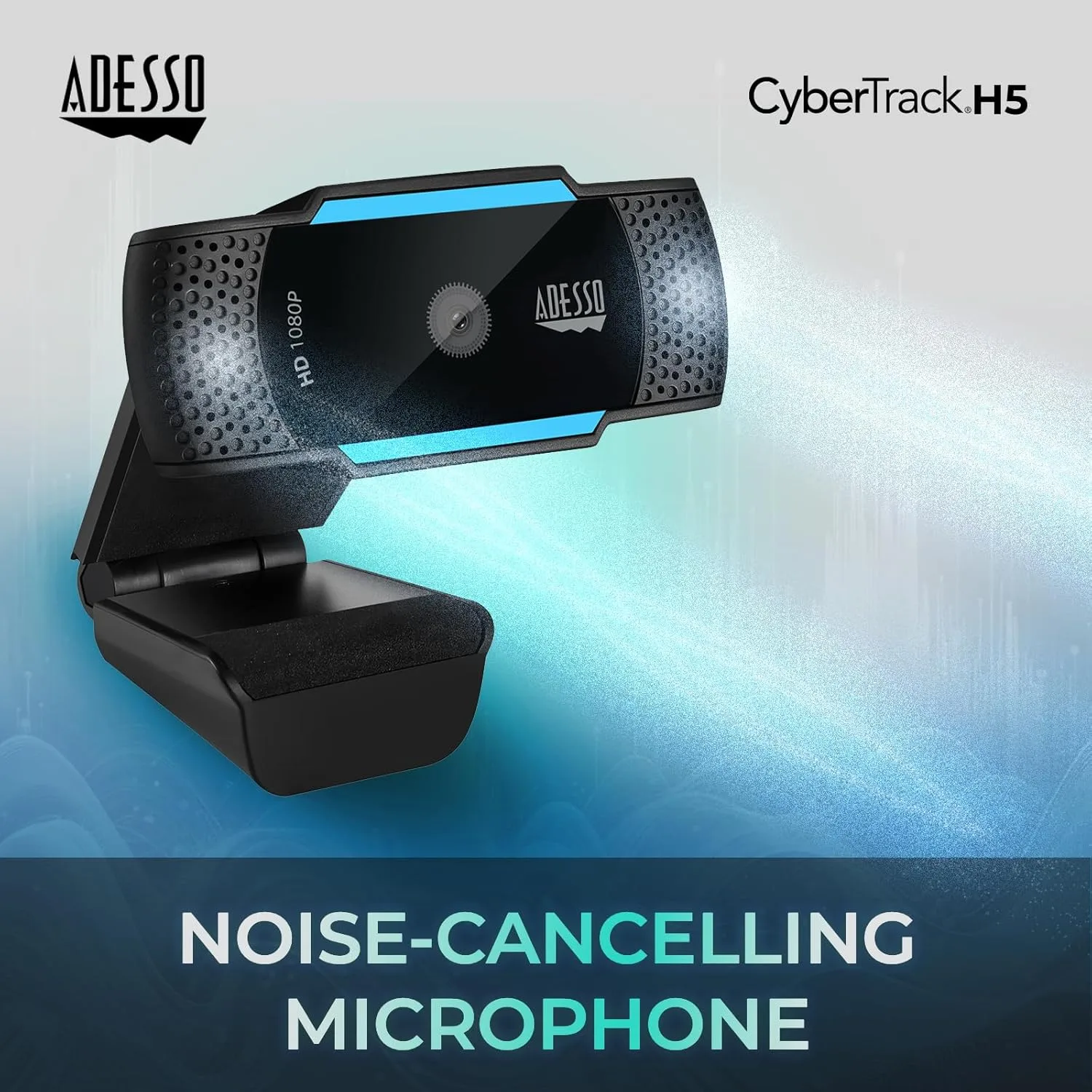 CyberTrack H5-TAA 1080P HD Auto Focus Webcam with Built-in Dual Microphone, Tripod Mount and Privacy Shutter Cover TAA Compliant
