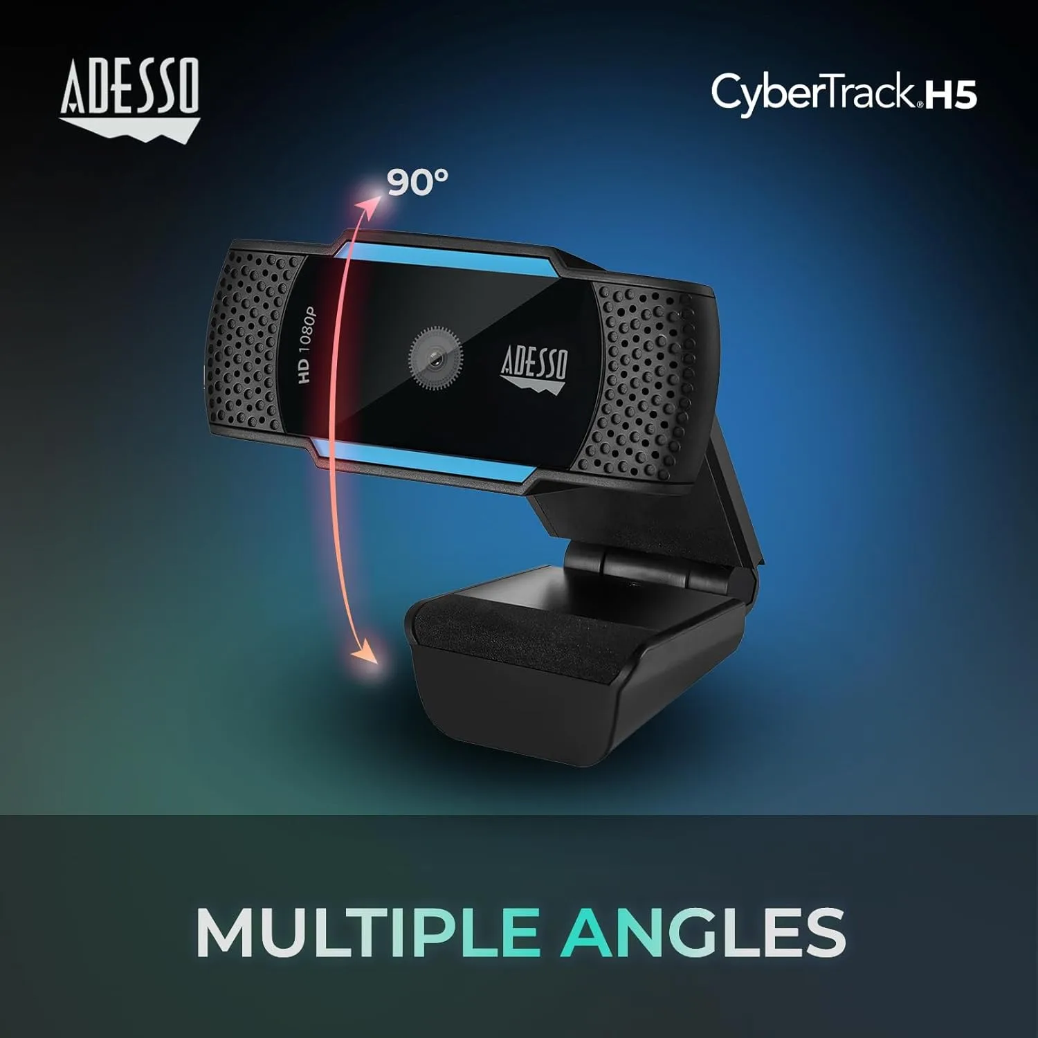 CyberTrack H5-TAA 1080P HD Auto Focus Webcam with Built-in Dual Microphone, Tripod Mount and Privacy Shutter Cover TAA Compliant