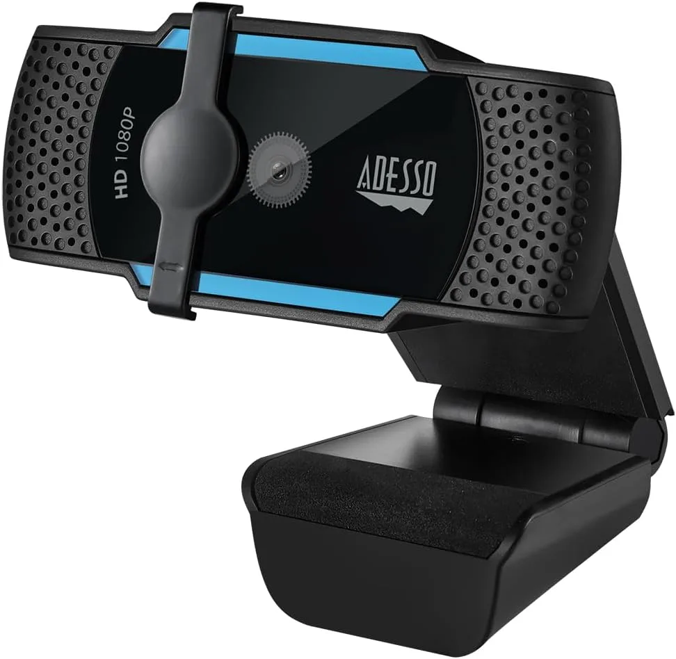 CyberTrack H5-TAA 1080P HD Auto Focus Webcam with Built-in Dual Microphone, Tripod Mount and Privacy Shutter Cover TAA Compliant