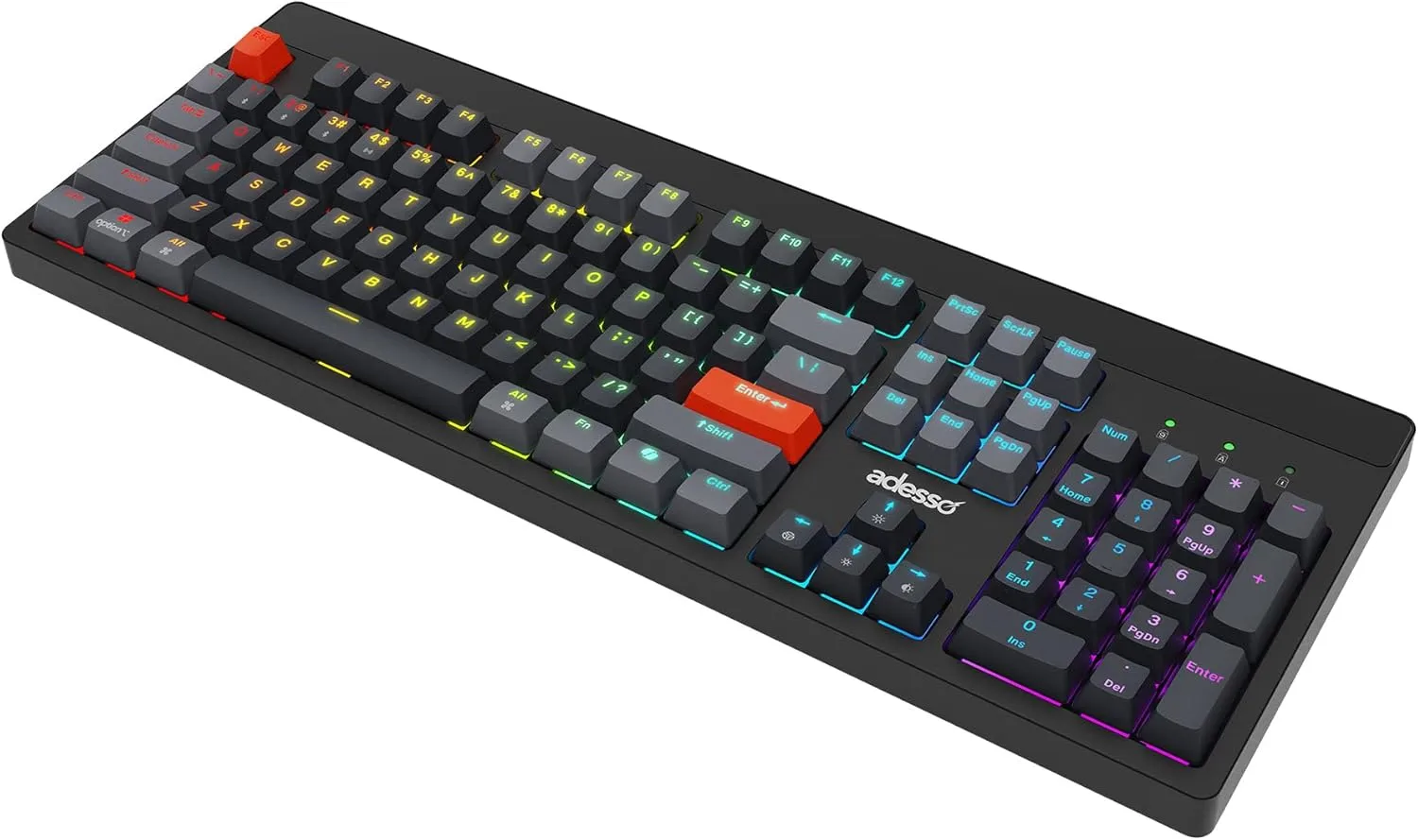 ADESSO EasyTouch 130 Full-Sized USB Wired Mechanical Keyboard with Brown Switches, Dedicated Copilot AI Hotkey