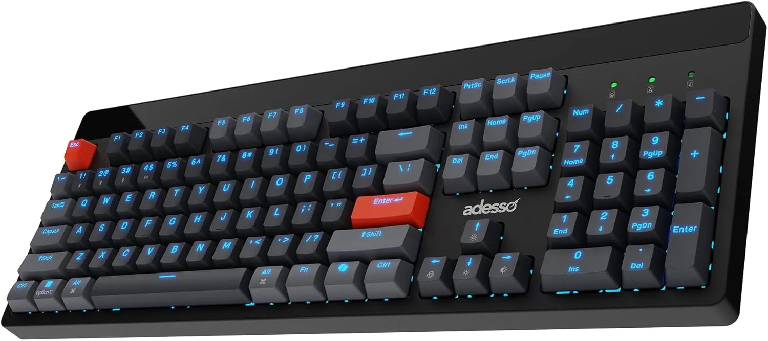 ADESSO Easytouch 1300 Mechanical RGB Hot-Swappable Keyboard with Copilot AI Hotkey