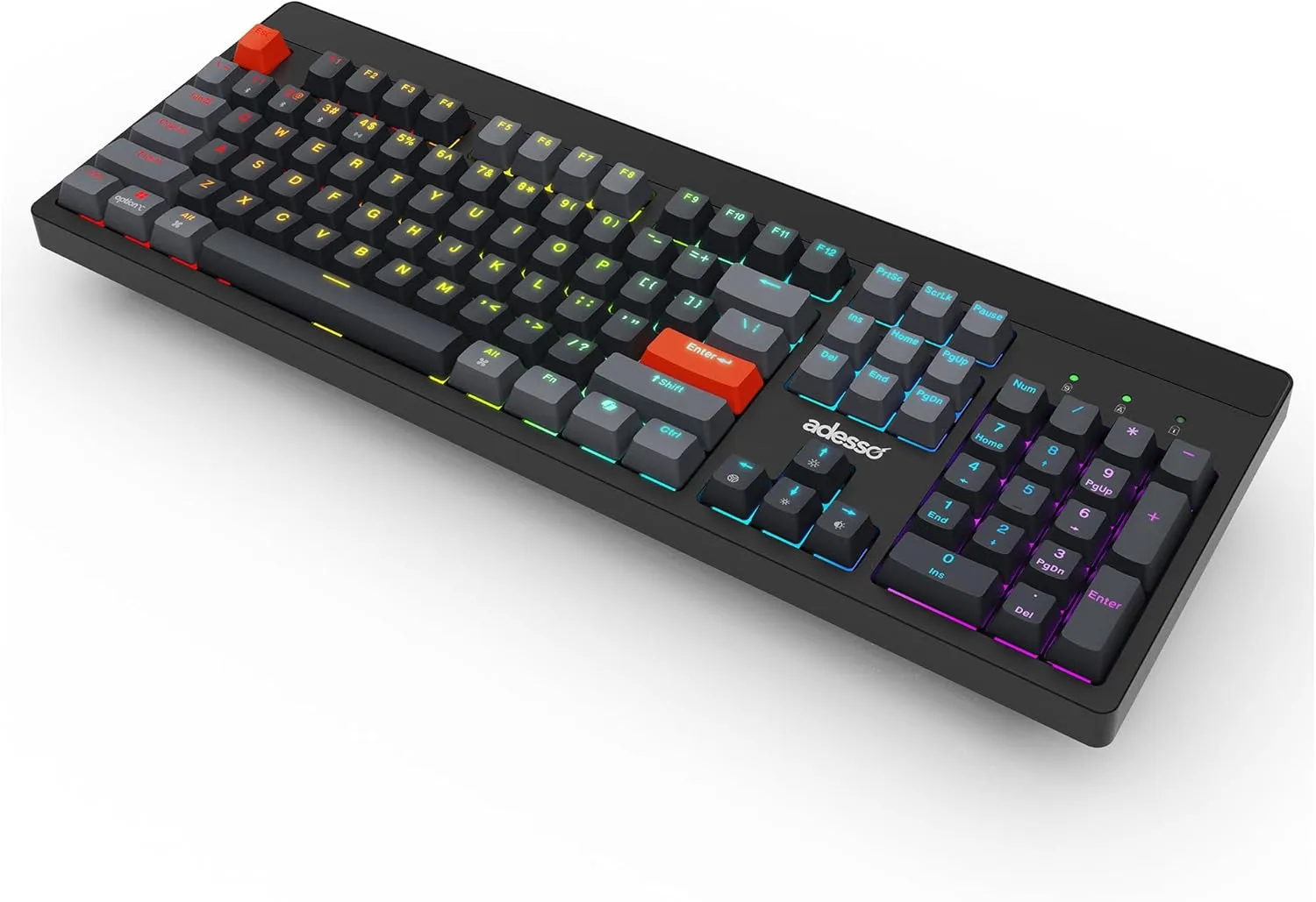 ADESSO Easytouch 1300 Mechanical RGB Hot-Swappable Keyboard with Copilot AI Hotkey