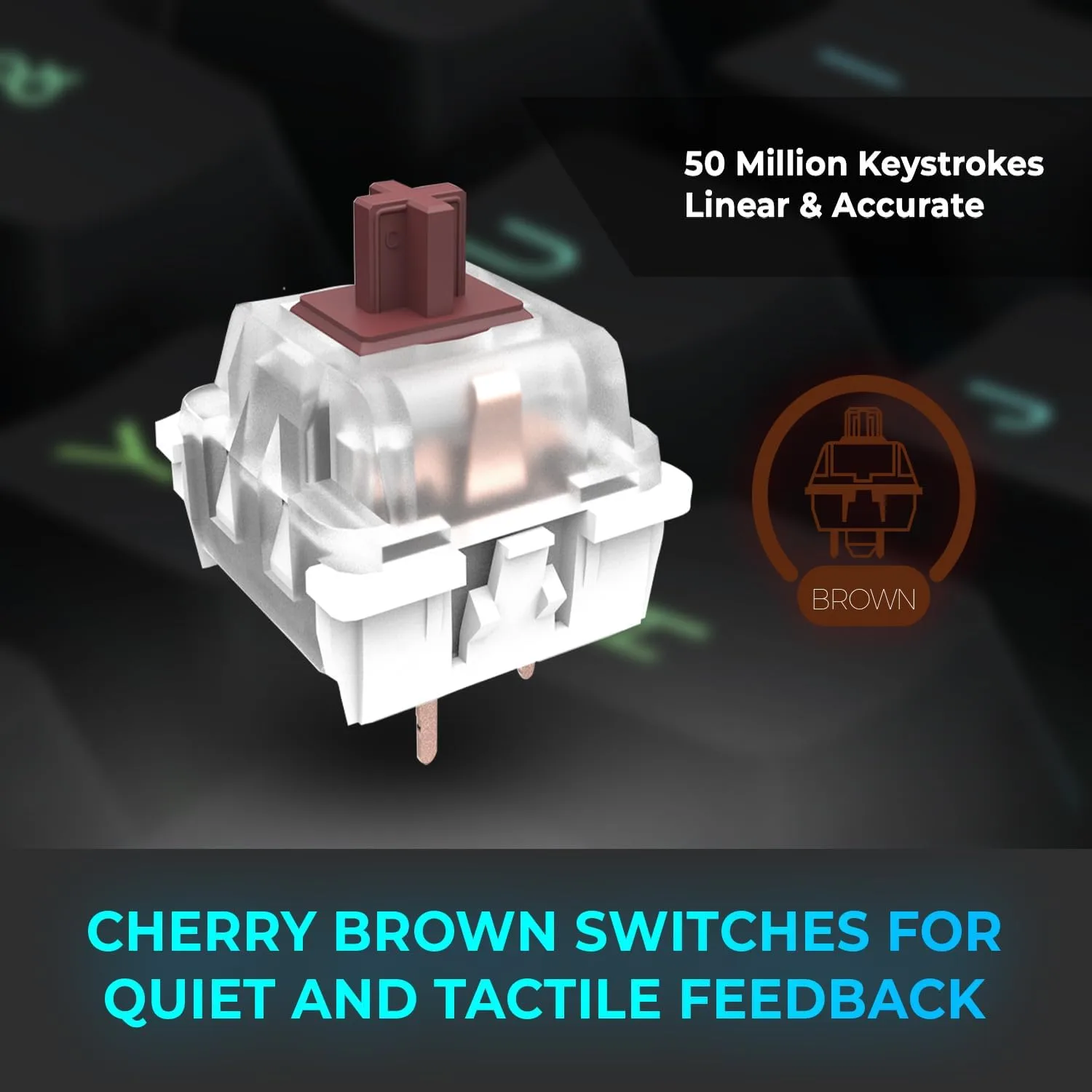 ADESSO EasyTouch 150 Ergonomic Wired Mechanical Keyboard with Cherry MX Brown Switches