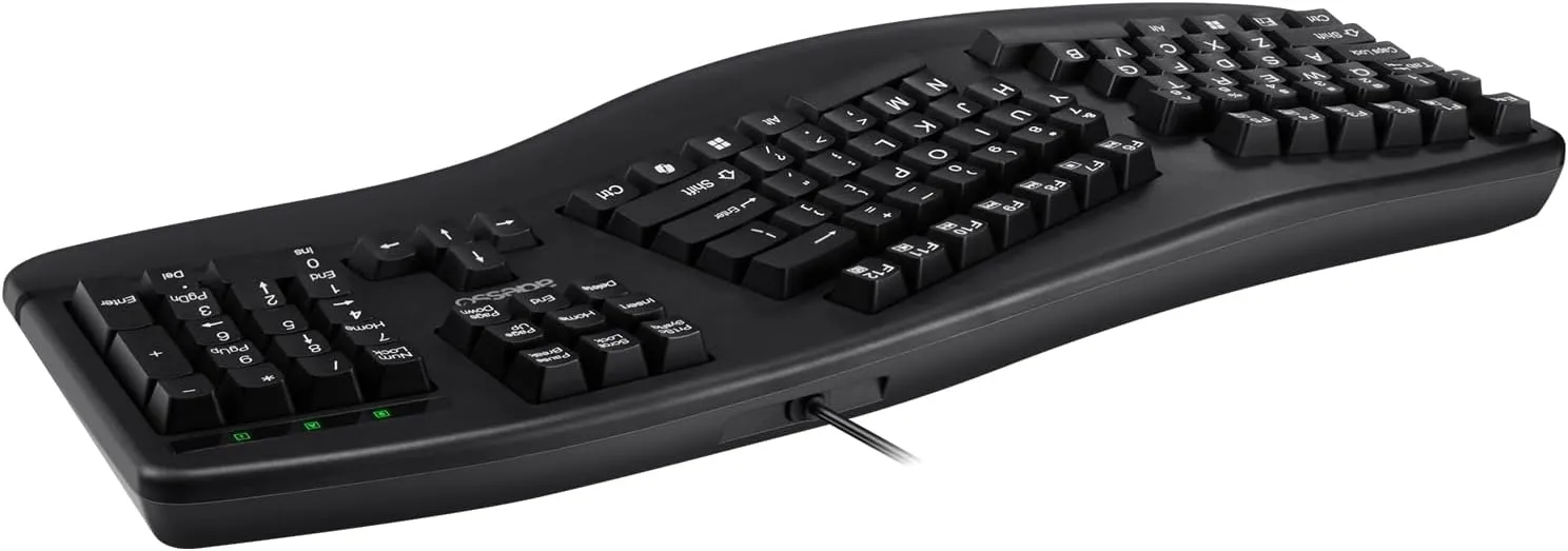 ADESSO EasyTouch 150 Ergonomic Wired Mechanical Keyboard with Cherry MX Brown Switches