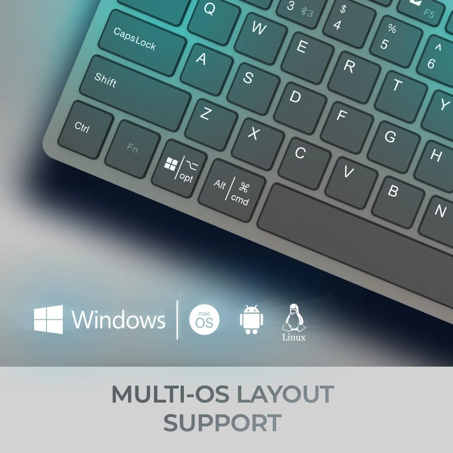 EasyTouch 7000 Multi OS Multi-Device Bluetooth Scissor Switch Keyboard with Copilot AI Hotkey - Wireless, Rechargeable