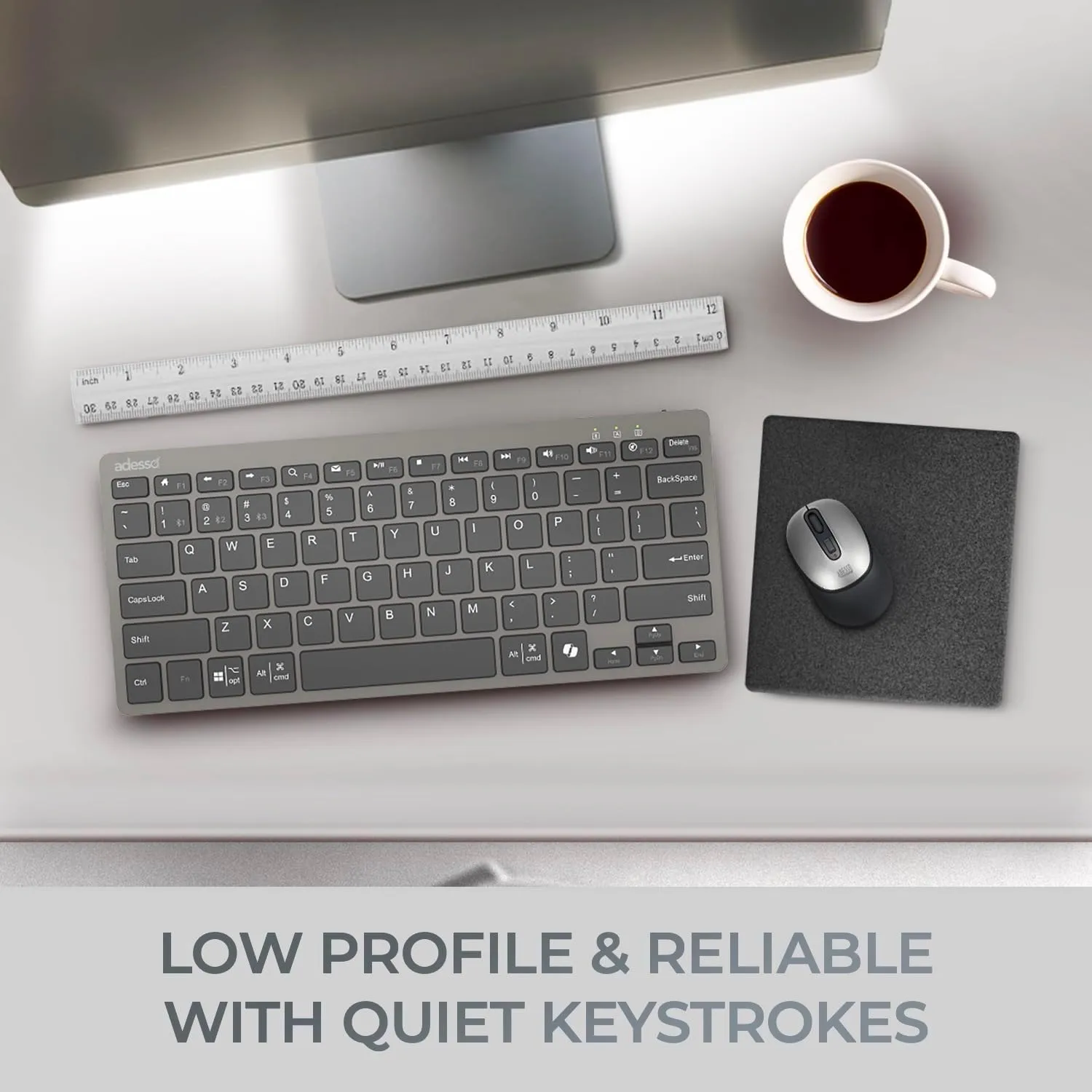 EasyTouch 7000 Multi OS Multi-Device Bluetooth Scissor Switch Keyboard with Copilot AI Hotkey - Wireless, Rechargeable