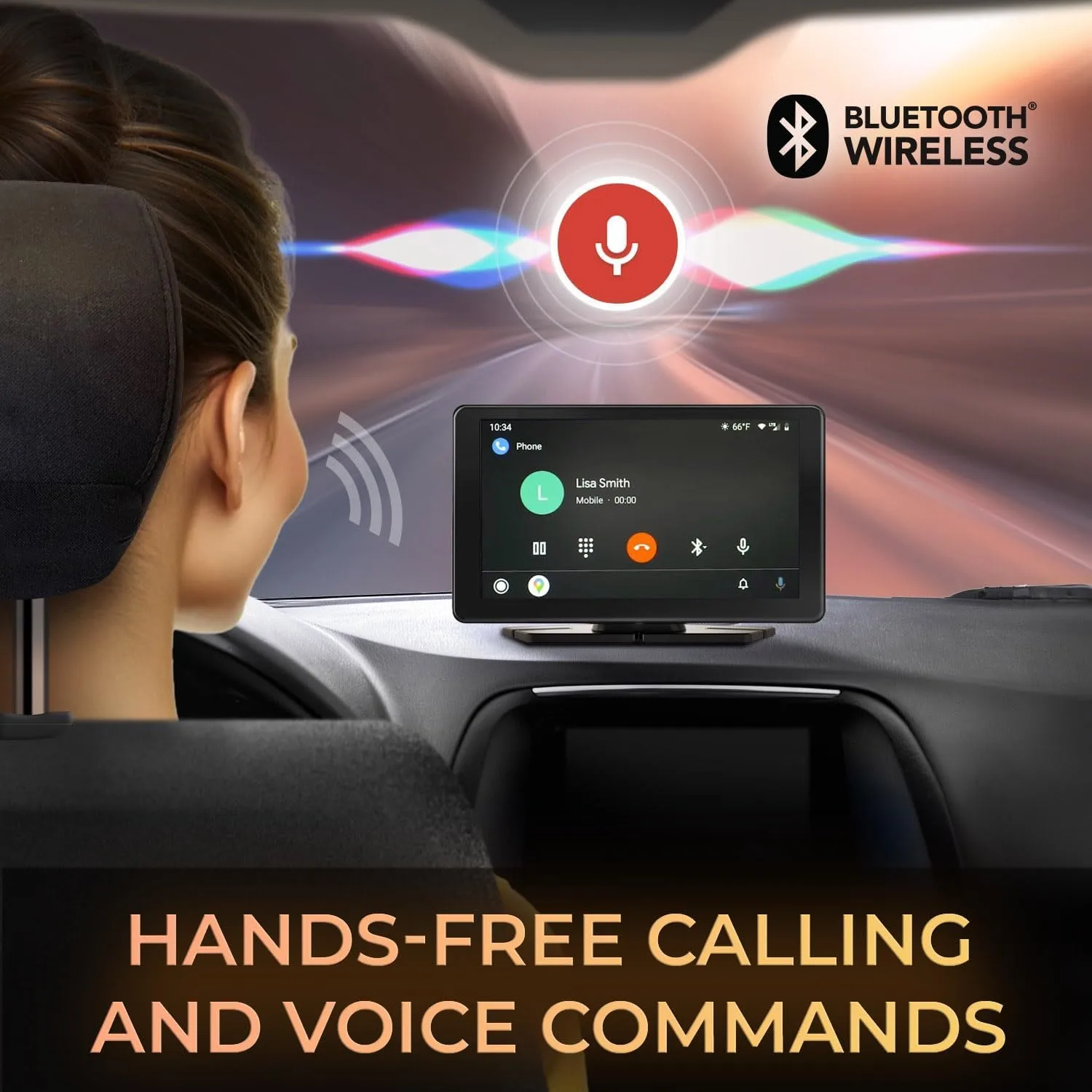 GekoGear Orbit C100 7-in. Portable Infotainment Display Compatible with Apple CarPlay, Android Auto, Bluetooth, and Wi-Fi