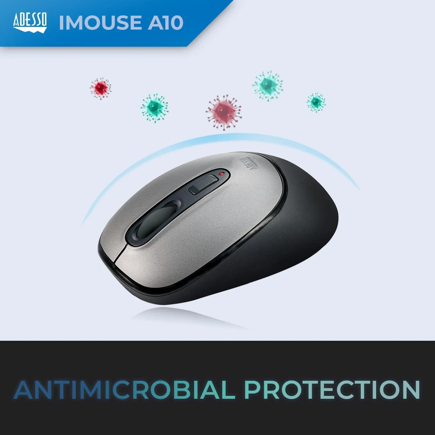 iMouse A10 Wireless Optical Mouse, 2.4 GHz RF Technology, 800/1200/1600 DPI, Right & Left Hand Use, with Nano Receiver
