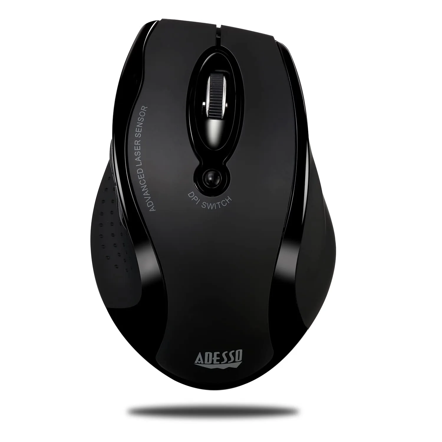 Adesso iMouse G25 Wireless RF Ergonomic Laser Mouse, Black