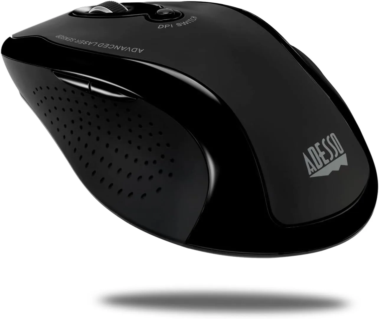 Adesso iMouse G25 Wireless RF Ergonomic Laser Mouse, Black