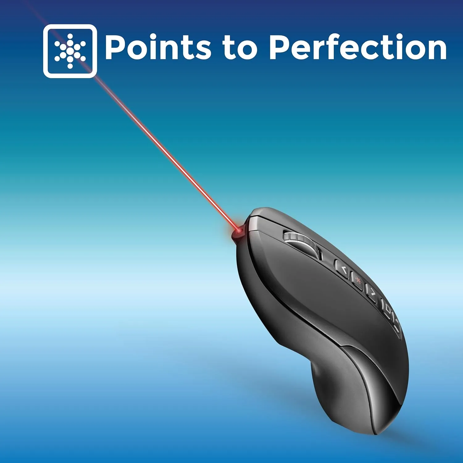iMouse P40 Wireless Multifunctional Presenter Mouse, 2.4 GHz Frequency/100 ft Wireless Range, Left/Right, Black