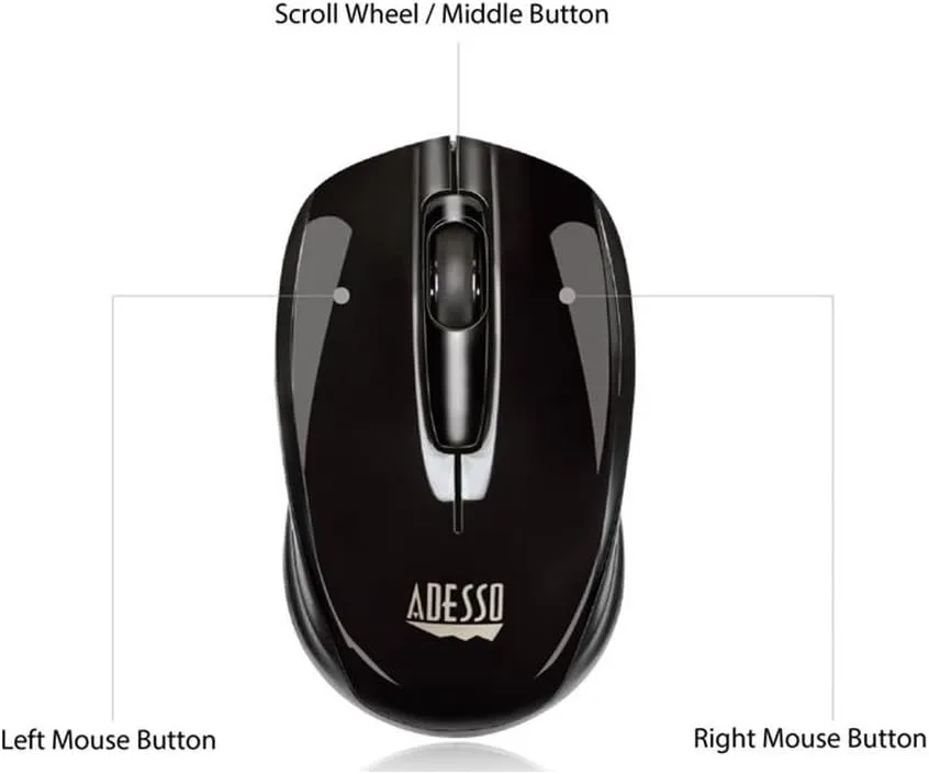 ADESSO iMouse S50 Wireless Mini Mouse - 2.4GHz RF, 1200 DPI