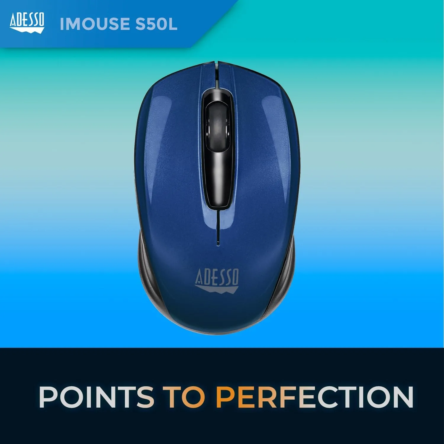 ADESSO iMouse S50 Wireless Mini Mouse - 2.4GHz RF, 1200 DPI