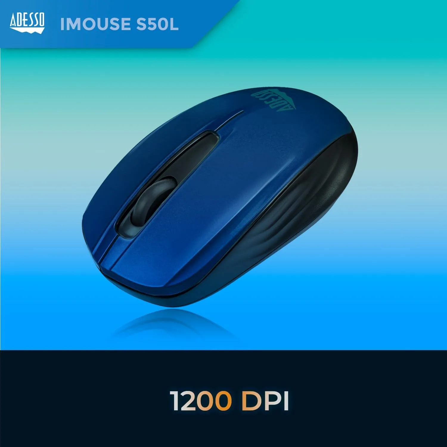 ADESSO iMouse S50 Wireless Mini Mouse - 2.4GHz RF, 1200 DPI